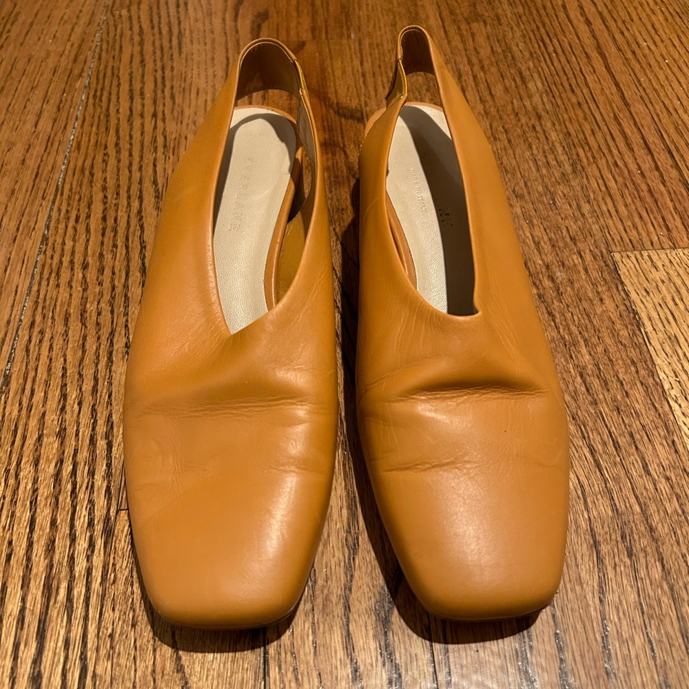 Everlane Square Toe Slingback - Burnt Orange - 8.5